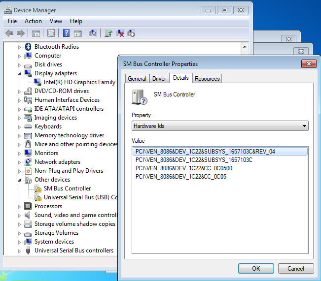 intel sm bus controller driver windows 7 download